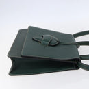LOEWE Barcelona Hand Bag Leather 2way Green Gold Auth ep11771-4