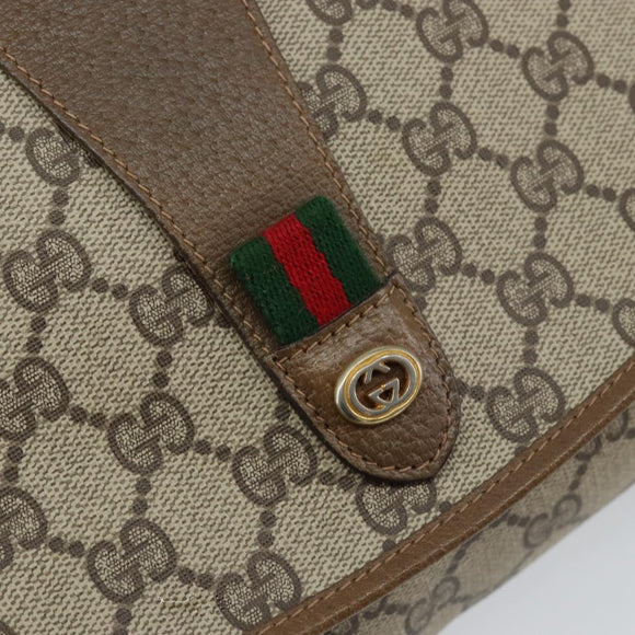GUCCI GG Supreme Web Sherry Line Bag PVC Beige Gold 89 01 030 Auth ep11775