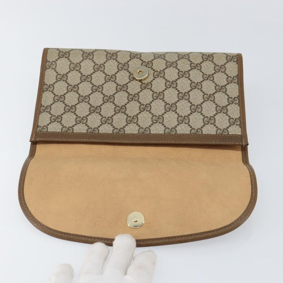 GUCCI GG Supreme Web Sherry Line Bag PVC Beige Gold 89 01 030 Auth ep11775