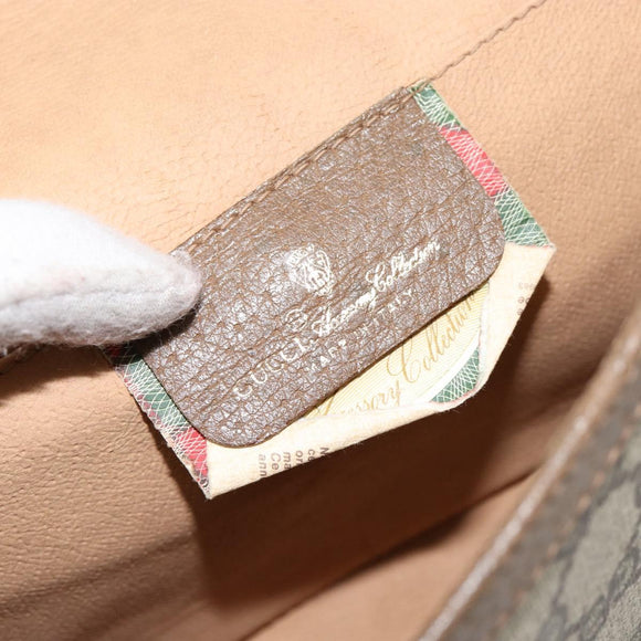 GUCCI GG Supreme Web Sherry Line Bag PVC Beige Gold 89 01 030 Auth ep11775