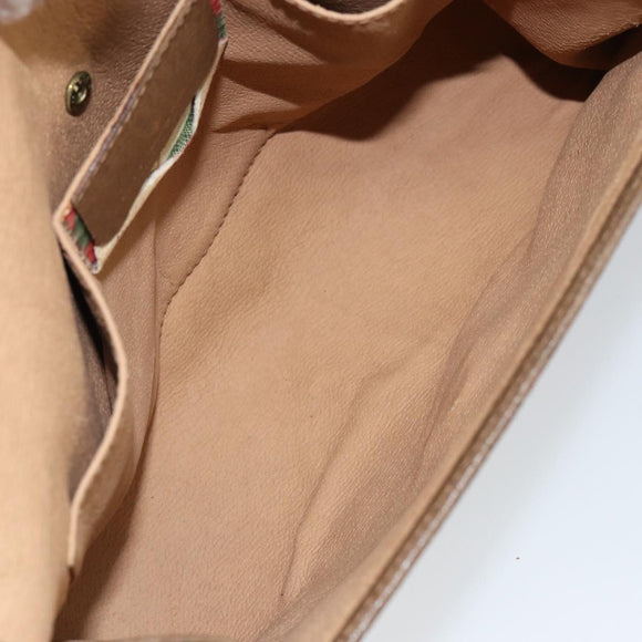 GUCCI GG Supreme Web Sherry Line Bag PVC Beige Gold 89 01 030 Auth ep11775