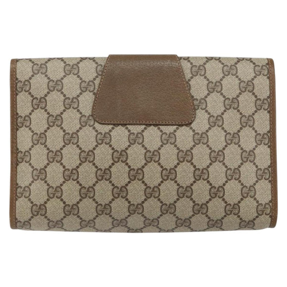 GUCCI GG Supreme Web Sherry Line Bag PVC Beige Gold 89 01 030 Auth ep11775