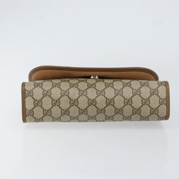 GUCCI GG Supreme Web Sherry Line Bag PVC Beige Gold 89 01 030 Auth ep11775