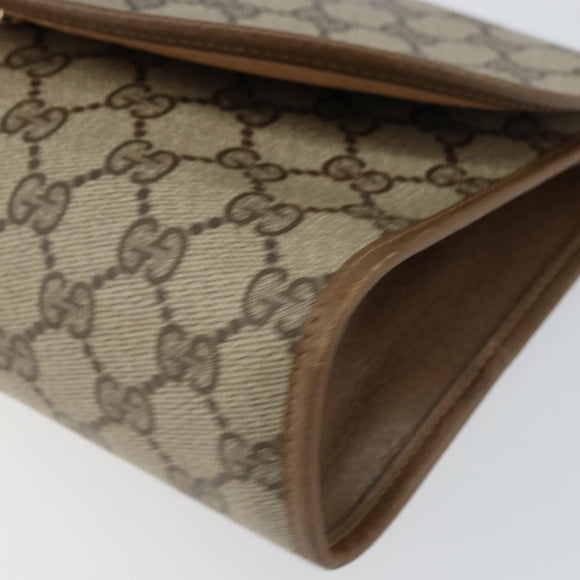 GUCCI GG Supreme Web Sherry Line Bag PVC Beige Gold 89 01 030 Auth ep11775