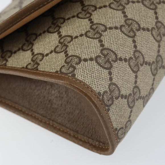 GUCCI GG Supreme Web Sherry Line Bag PVC Beige Gold 89 01 030 Auth ep11775