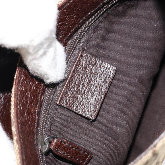 GUCCI GG Canvas Waist bag Beige Silver 131236 Auth ep11777