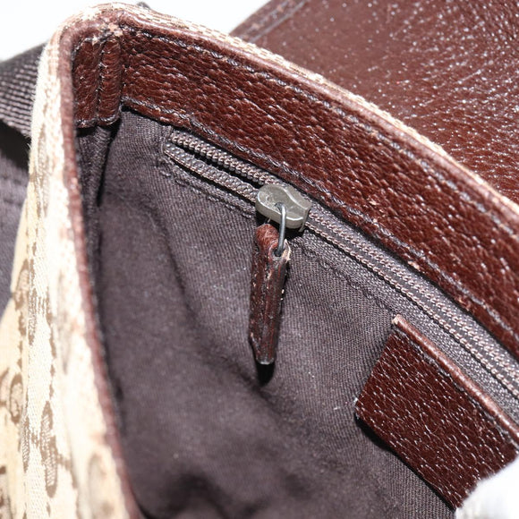 GUCCI GG Canvas Waist bag Beige Silver 131236 Auth ep11777