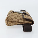 GUCCI GG Canvas Waist bag Beige Silver 131236 Auth ep11777-4