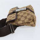 GUCCI GG Canvas Waist bag Beige Silver 131236 Auth ep11777-5
