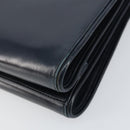 GUCCI Hand Bag Leather Navy Gold Auth ep11790-12