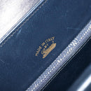 GUCCI Hand Bag Leather Navy Gold Auth ep11790-16