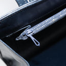 GUCCI Hand Bag Leather Navy Gold Auth ep11790-20