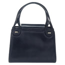 GUCCI Hand Bag Leather Navy Gold Auth ep11790-3