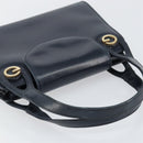 GUCCI Hand Bag Leather Navy Gold Auth ep11790-6