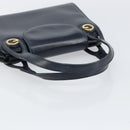 GUCCI Hand Bag Leather Navy Gold Auth ep11790-7