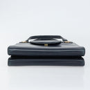 GUCCI Hand Bag Leather Navy Gold Auth ep11790-9