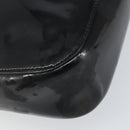 GUCCI Horsebit Shoulder Bag Enamel Black Silver Auth ep11794-16