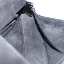 GUCCI Horsebit Shoulder Bag Enamel Black Silver Auth ep11794-19