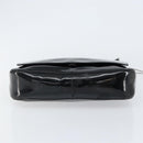GUCCI Horsebit Shoulder Bag Enamel Black Silver Auth ep11794-5