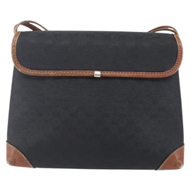 GUCCI Micro GG Supreme Shoulder Bag PVC Black Gold 007 92 5548 Auth ep11795 - 0