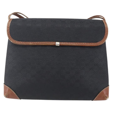 GUCCI Micro GG Supreme Shoulder Bag PVC Black Gold 007 92 5548 Auth ep11795 - 0