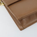 Christian Dior Chain Shoulder Bag Leather Beige Gold Auth ep11798-11