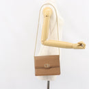 Christian Dior Chain Shoulder Bag Leather Beige Gold Auth ep11798-22