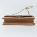 Christian Dior Chain Shoulder Bag Leather Beige Gold Auth ep11798-9
