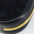 GUCCI Shoulder Bag Suede Navy Gold Auth ep11800-15