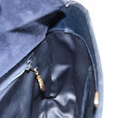 GUCCI Shoulder Bag Suede Navy Gold Auth ep11800-18