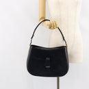 GUCCI Shoulder Bag Suede Navy Gold Auth ep11800-21
