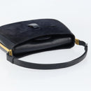 GUCCI Shoulder Bag Suede Navy Gold Auth ep11800-7