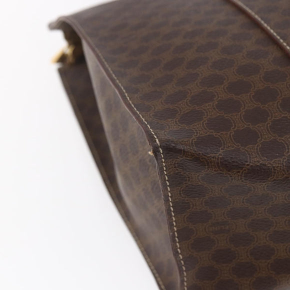 CELINE Macadam Canvas Tote Bag PVC Brown Gold Auth ep11810