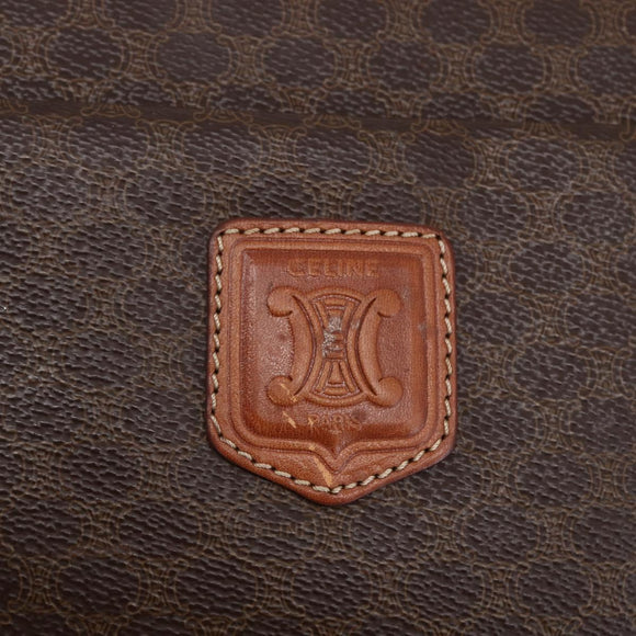 CELINE Macadam Canvas Tote Bag PVC Brown Gold Auth ep11810