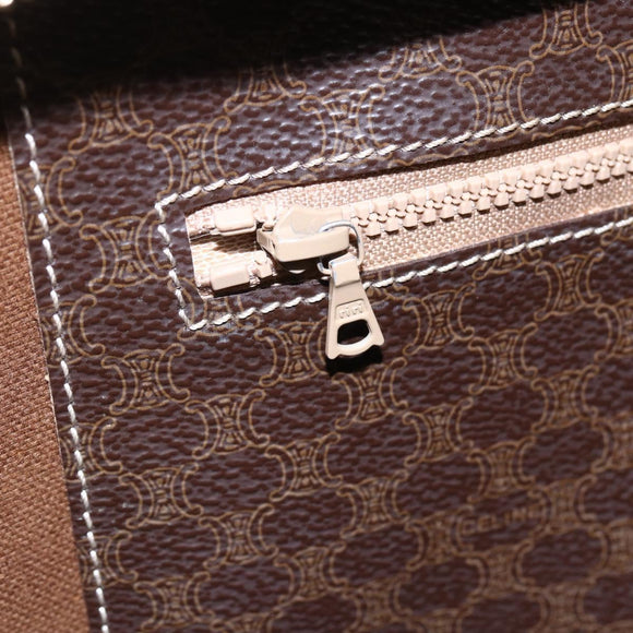 CELINE Macadam Canvas Tote Bag PVC Brown Gold Auth ep11810