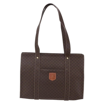 CELINE Macadam Canvas Tote Bag PVC Brown Gold Auth ep11810 - 0
