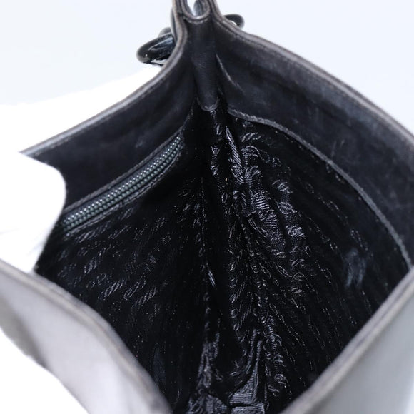 PRADA Shoulder Bag Leather Black Auth ep11820