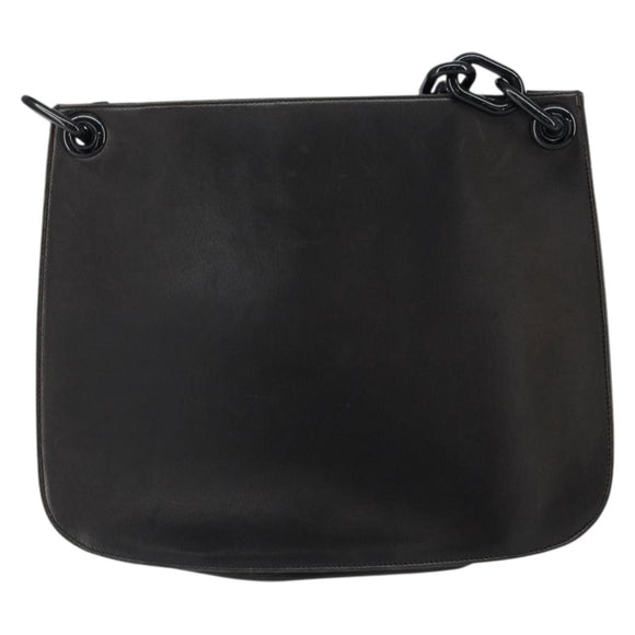 PRADA Shoulder Bag Leather Black Auth ep11820