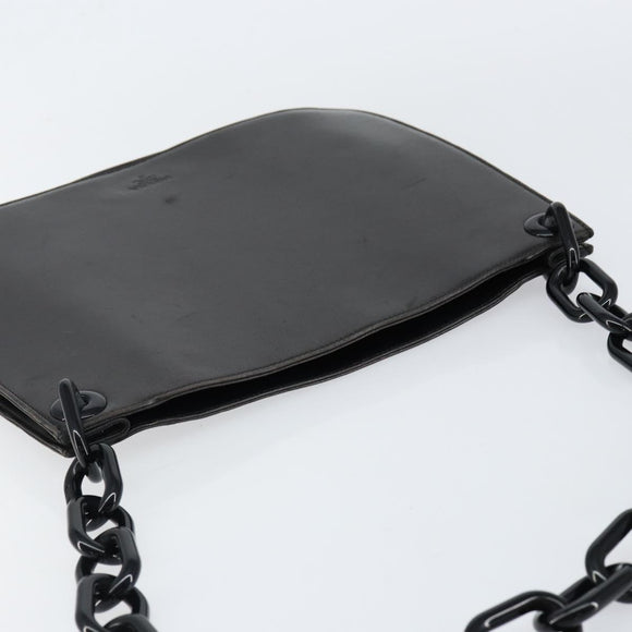 PRADA Shoulder Bag Leather Black Auth ep11820