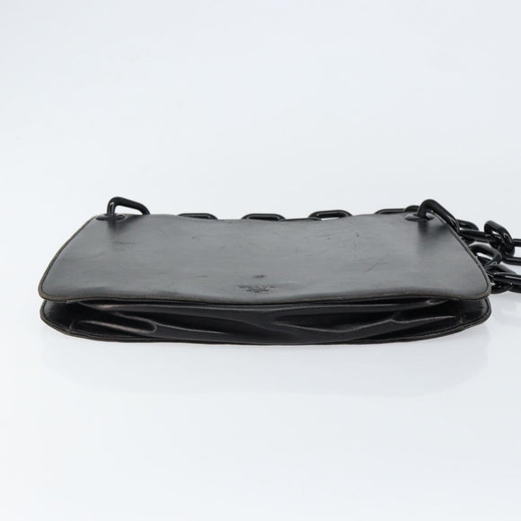 PRADA Shoulder Bag Leather Black Auth ep11820