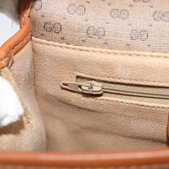 GUCCI Micro GG Supreme Shoulder Bag PVC Gold Beige Auth ep11821