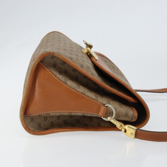 GUCCI Micro GG Supreme Shoulder Bag PVC Gold Beige Auth ep11821