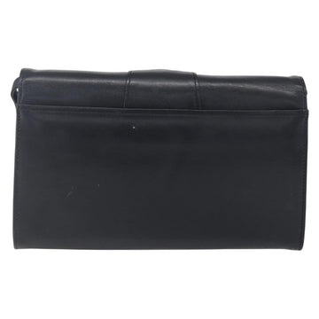 Christian Dior Shoulder Bag Leather Black Gold Auth ep11826 - 0