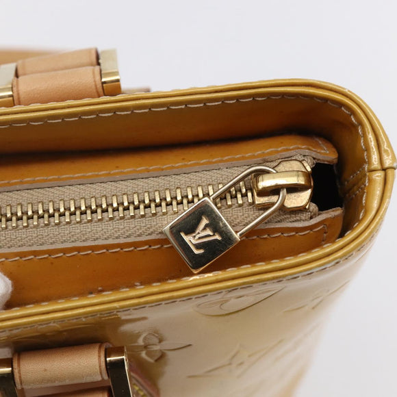 LOUIS VUITTON Monogram Vernis Houston Hand Bag Beige M91004 LV Auth ep11829