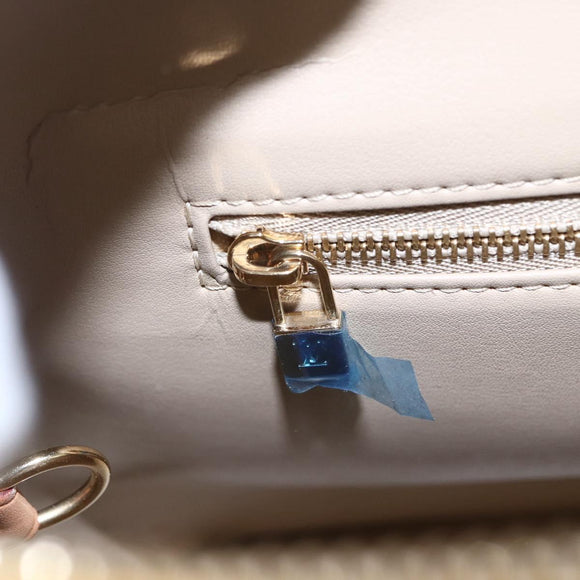 LOUIS VUITTON Monogram Vernis Houston Hand Bag Beige M91004 LV Auth ep11829