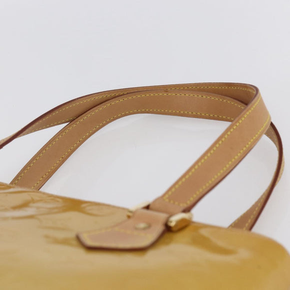 LOUIS VUITTON Monogram Vernis Houston Hand Bag Beige M91004 LV Auth ep11829