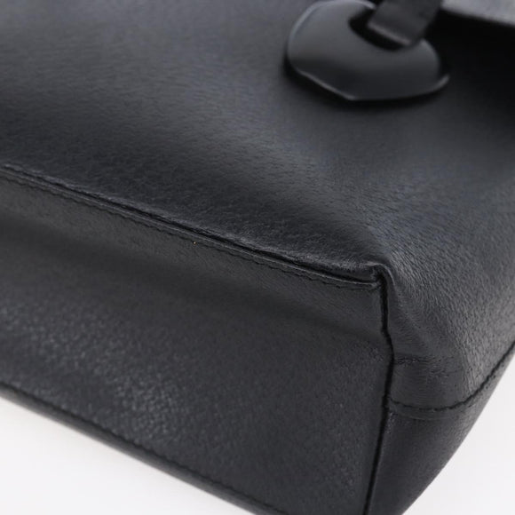 GUCCI Hand Bag Leather Outlet Black Auth ep11833