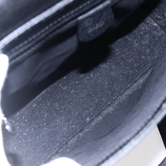 GUCCI Hand Bag Leather Outlet Black Auth ep11833