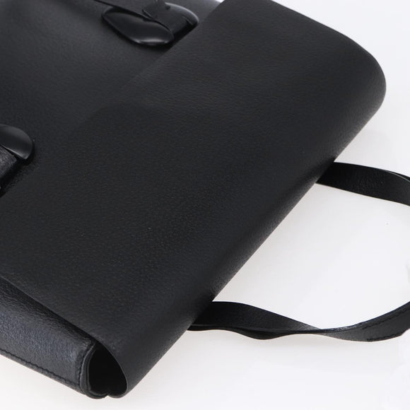 GUCCI Hand Bag Leather Outlet Black Auth ep11833