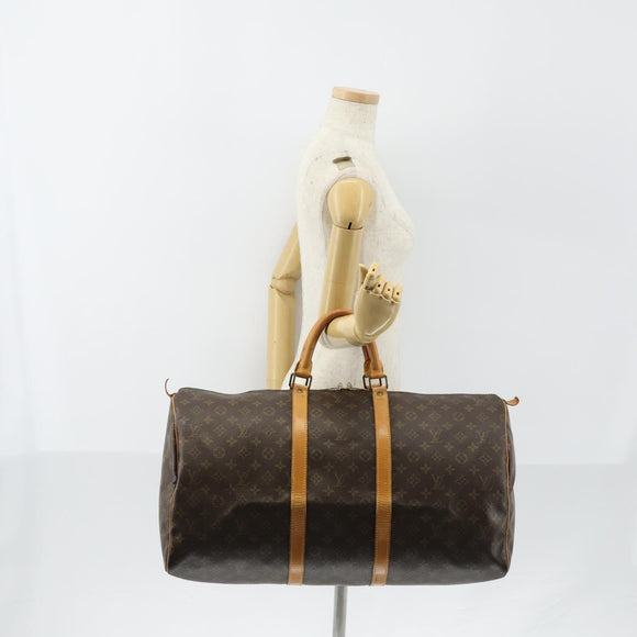 LOUIS VUITTON Monogram Keepall 55 Boston Bag M41424 LV Auth ep11835